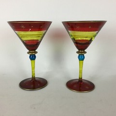 Hand Painted Oversize Margarita/Martini Glasses Set Of Two