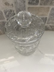 Vintage Hand-Cut 24% Lead Crystal Lidded, Made in Poland Starburst Floral Design