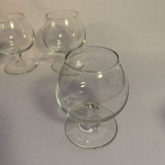 Brandy Snifters Cognac Scotch Bourbon Clear Glass Set of 4 Footed VTG Unbranded