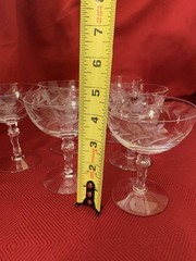 Fostoria Holly Clear Crystal Champagne/Tall Sherbet Glasses Set Of 6 Retired