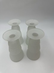 Ice Cream Frosted Indiana Glass Soda Milk Shake Footed Tumblers 14 oz Set Of 4