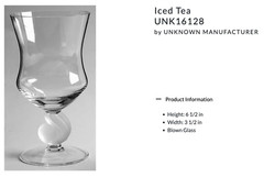 UNK16128 by Unknown Manufacturer Iced Tea 6 1/2″ Frosted Swirl shell Stem