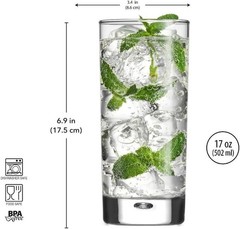 Versatile 17 Oz Glasses Set – Heavy Bubble Base – Perfect for Cocktails & Drinks