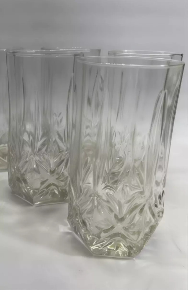 Highball Glass Tumblers Cristal d’Arques Ashley Vintage 16oz Glossy Set
