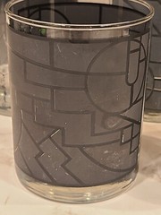 Georges Briard Double Old Fashion Glasses Art Deco Gray Geometric Design MCM (5)