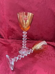 NIB FLAWLESS Glass BACCARAT France Two VEGA Crystal FORTISSIMO RHINE WINE GOBLET