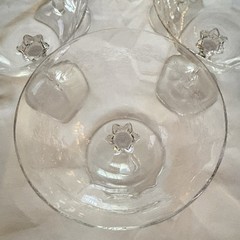 Lenox Castle Garden Crystal Champagne / Sherbert Tall 5.5″ Set of 8 Floral VNTG