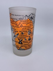Vintage Michigan State Frosted Souvenir Tumbler 4”