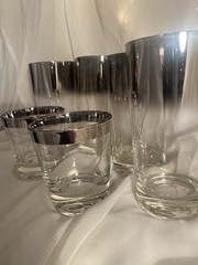 🎻Classic!MCM Silver Mercury Highball Tall GlassSet Of 4 Thorpe+2 Shorties!
