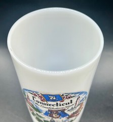 Vintage Federal Glass Connecticut State Map Souvenir 12 oz. Milk Glass Tumbler