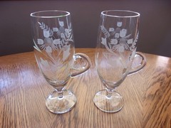 Irish Coffee Mug Etched 6 Oz Vintage – Set of 2