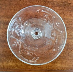 6 Heisey Cabochon Debutante 1066 Cut Crystal Stemmed 6oz Champagne Glasses 1950s