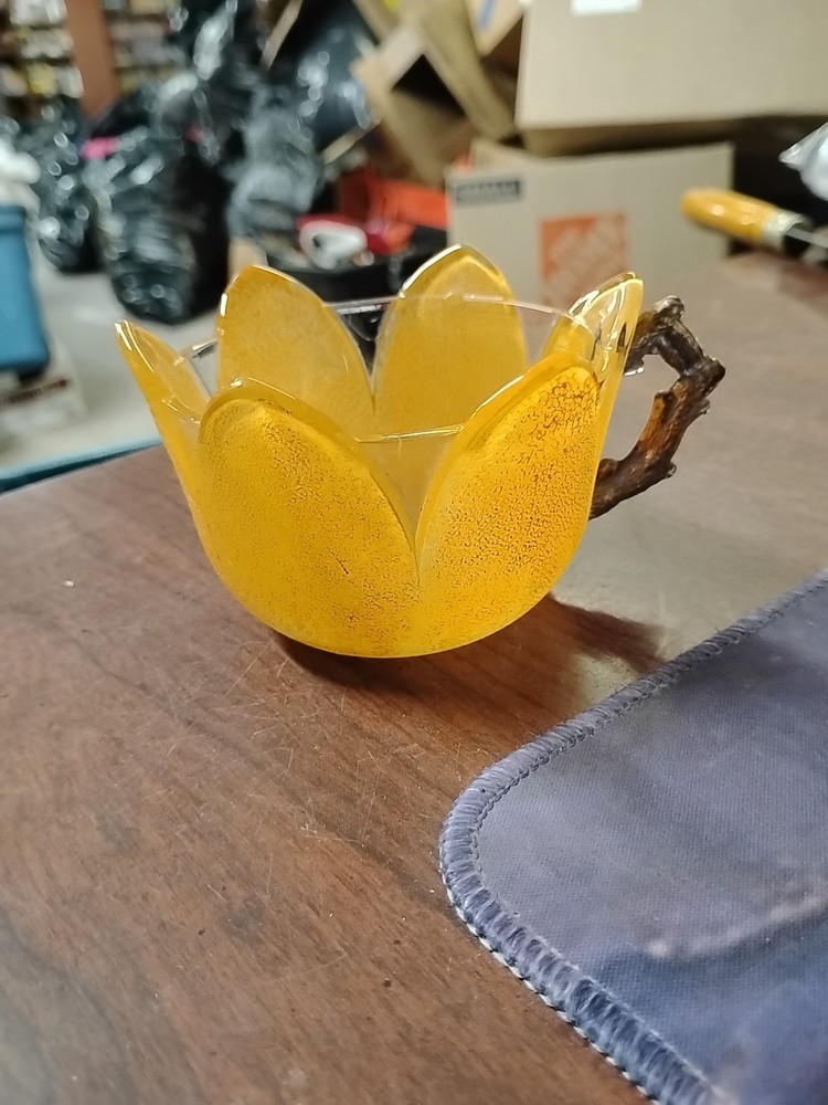 Antique 1906 Westmoreland Specialty Orange Shriners Tulip Shaped Punch Cups