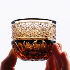Sake Glass Japanese Hand Cut Design Glass Cup Handicraft for Collector
