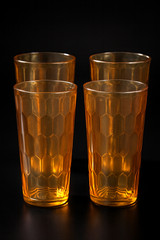Jeannette Hex Optic Honeycomb Gold Iced Tea Glasses 6.375” – Set of 4
