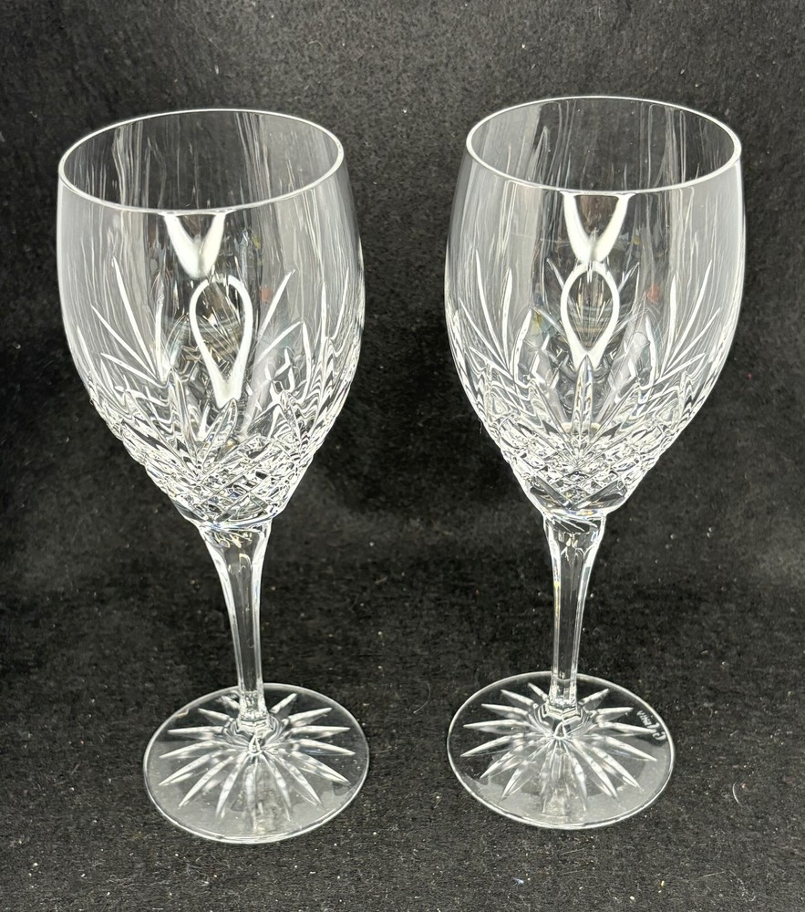 Galway O’Hara Crystal Red Wine Glasses Ireland 7.6in Discontinued Set of 2