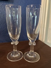 MIKASA PARTHENON Champagne GLASSES SET OF 2 Clear COLUMN