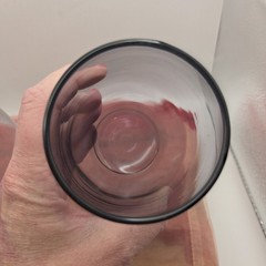VTG Amethyst Purple Glass Stemless Wine Tumblers Set 2
