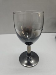 MCM Silver Fade Bar Set 6 Wine Glasses With Metal Caddy