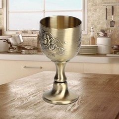 Communion Cups, Vintage Chalice Goblet Flower Embossed Gold Wine Glasses Euro…