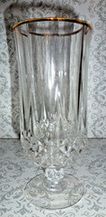 Cristal D’Arques Durand Longchamp Gold Rim 7” Footed Iced Tea Tumbler *****
