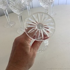 6 Shannon by Tipperary Wine Water Goblets Stemware Stems Claret Irish Hand Cut