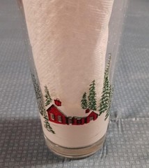 *8* Winter Scene Drinking Tumblers Christmas Sleigh Horse Snow CABIN IN SNOW