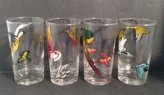 Four! Vintage Hazel Atlas? Hunting Birds Water Fowl SWANKY SWIGS Hunter Glasses