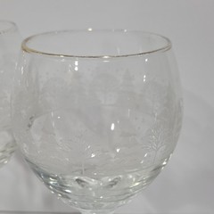 Libbey Wine Glass Holiday Frosted Trees Vintage 1980’s