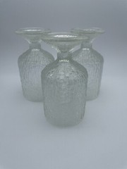 Indiana Glass Crystal Ice Tree Bark Textured Footed Water Goblets S/3 10oz B32