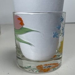Dorothy Thorpe Hand Painted Poppy Daffodil Spring Flowers Floral Glasses 10 oz