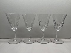 Set of 4 St. Louis Crystal France Cerdagne Burgundy Wine Glasses 6-3/8” Signed