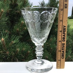Fancy cut glass waters graduated shape 6” 8 oz Elegant Depression Glass set 6