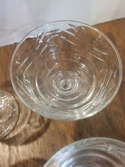 Vintage 1940s Etched Rock Sharpe Dessert Sherbet Glasses Star Bottom Set of 6
