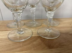 Standard Glass Co Criss Cross & Punties Etched Tall Cordial Sherry Glasses 5