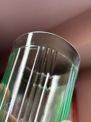 Heisey Moongleam Pleat and Panel 4 Tumblers or Juice Glasses Wet Look EXC GLOWS!