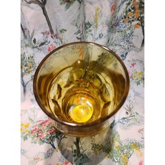 Anchor Hocking Glass Tumbler Georgian Honeycomb Amber 4 1/2” Tall