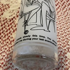 Vintage Federal Glass Adult Cartoon Frosted Tumblers-Set Of 5