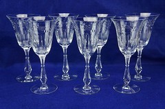 Tiffin Colton #17399 Lot of (8) Water Goblets, 8″ Tall