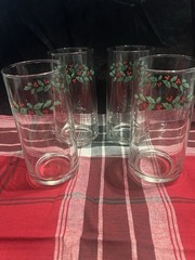 Set of 4 Vintage Corelle WINTER HOLLY Tumblers Drinking Glasses 16oz. 1995