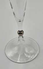 Crystal Champagne Flutes Silver Tone Trim 11 Inches Tall Set of Two