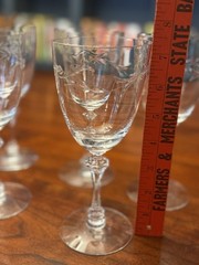Set of 5 Courtship Water Goblets Polished, Cut by Tiffin-Franciscan Blown Glass