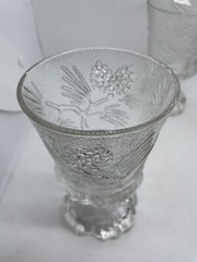 Vintage Indiana Glass Tiara PONDEROSA PINE 12oz Water Goblet 6″ Set of 4. Chips