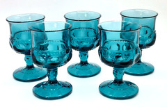 Vintage Tiara 4″ Crown Imperial Blue Liquor Cocktail/Juice Glasses 4 fl.oz