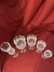 Cristal d’Arques Longchamp Set of 5 Champagne Water Wine Sherry & Cordial Qty Av