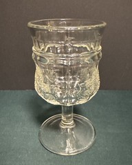 4 Sunflower Pattern 5 1/2” Wine Water Stemmed Glasses D.C. Jenkins Glass Co EAPG