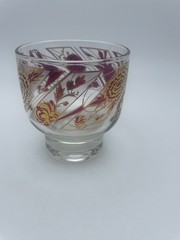 Culver Chantilly Rock Glasses Peony F22K Gold Ornate Mid Century 7oz S/6 C76
