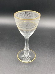 Glastonbury Lotus Brocade, Gold Trim: Wine Goblet 6″ Tall