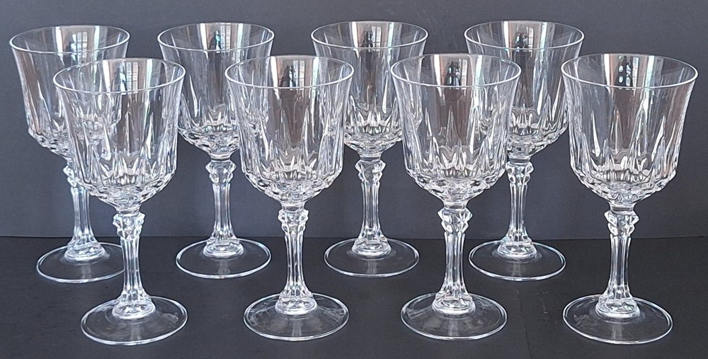 Set of 8 AVIGNON Cristal d’Arques 9.75 Ounce Crystal Water Goblets