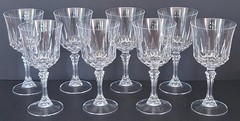 Set of 8 AVIGNON Cristal d’Arques 9.75 Ounce Crystal Water Goblets